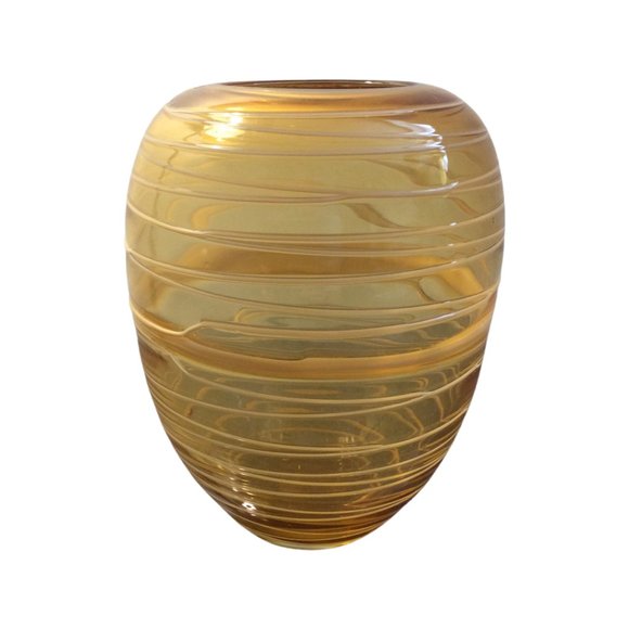 Hand Blown Amber Glass Vase - Picture 1 of 1